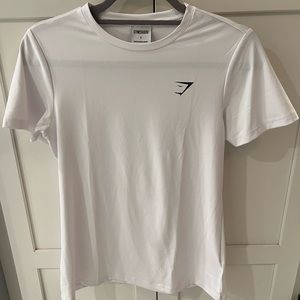 Gymshark white drifit workout top